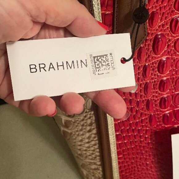 BRAHMIN CROC EMBOSSED MELBOURNE LEATHER MED./LARGE SATCHEL TOTE NWT & REGISTRAT - Picture 3 of 16